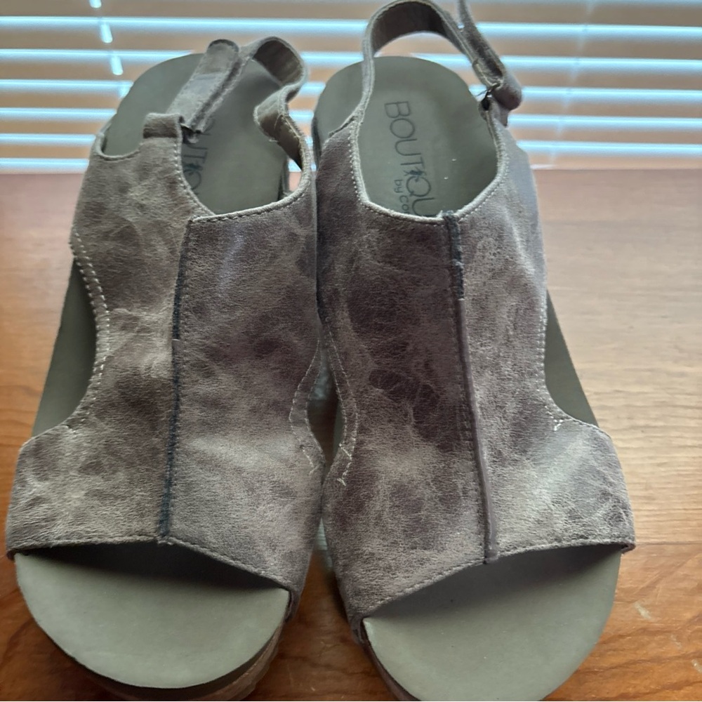 Corkys Taupe Wedge Sandals